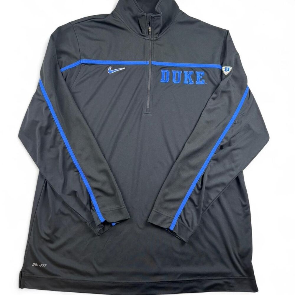 Nike Duke Blue Devils Elite Dri Fit Quarter Zip Pullover Mens XL Black